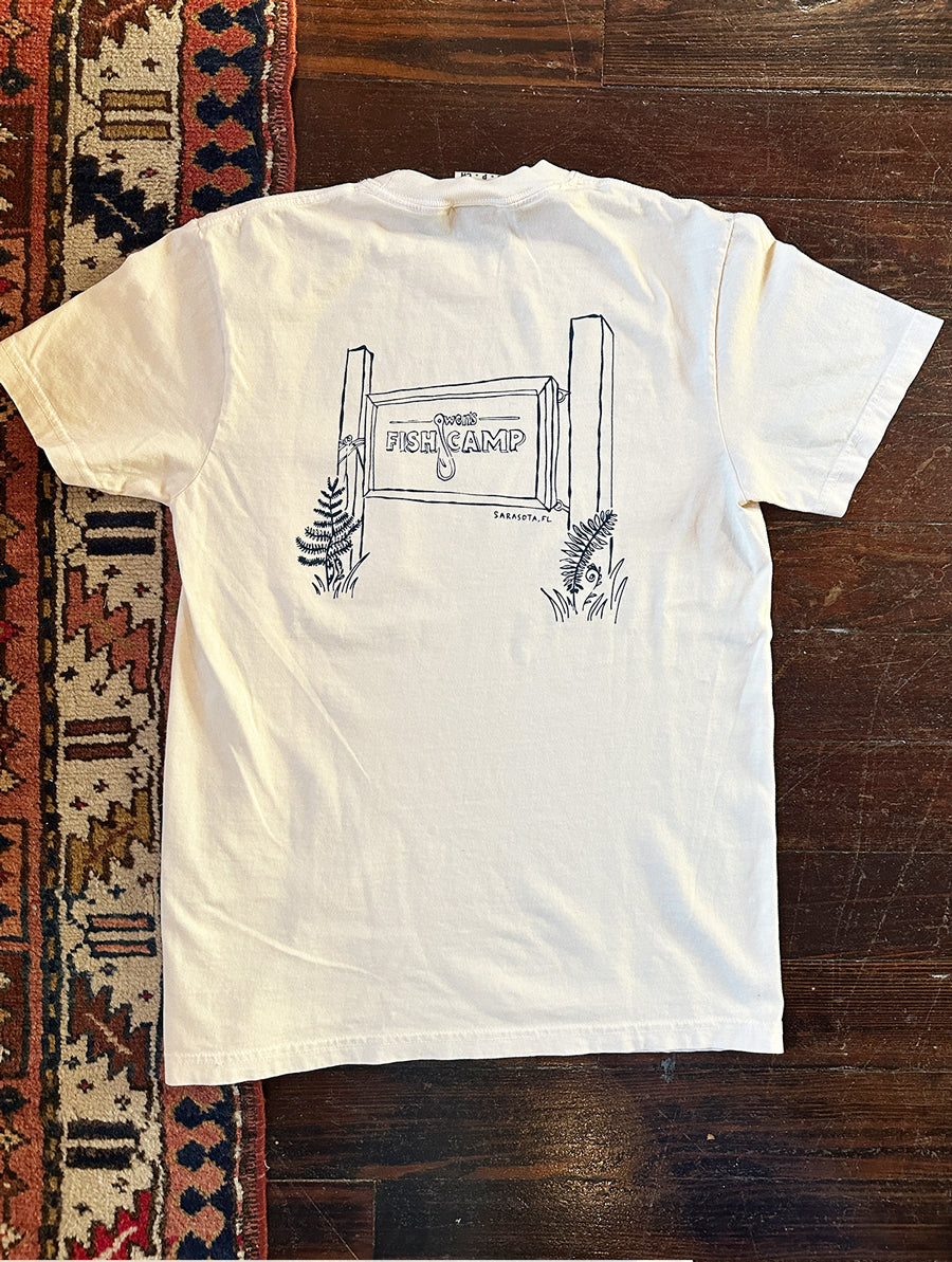 Owen's Fish Camp Sign Pocket Tee - Ivory